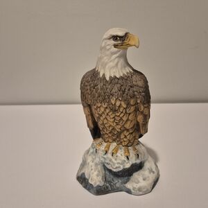 Regal Eagle Sculpture - Brown and White